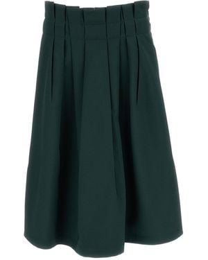 Marni Pleated A-Line Midi Skirt - Green