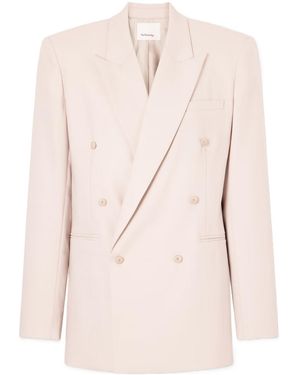 Frankie Shop Monterey Double-Breasted Wool-Blend Blazer - Pink