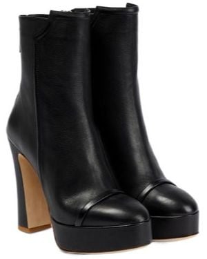 Malone Souliers Alexa Platform Leather Ankle Boots - Black