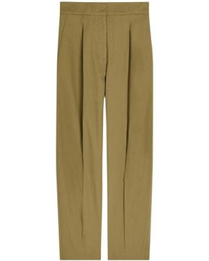 JOSEPH Cotton Trousers - Green