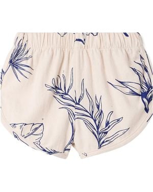 The Elder Statesman Printed Cotton-Silk Blend Shorts - White