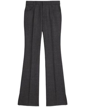 Ami Paris Ami Mid-Rise Flared Tailored Pants - Gray
