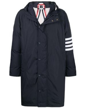 Thom Browne Twill 4-Bar Football Sideline Parka - Blue