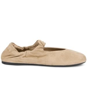 Miu Miu Round-Toe Ballet Flats - Natural