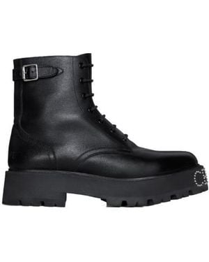 Celine Bulky Lace-Up Boot With Studded Outsole - Black