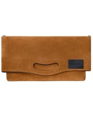 Loewe Bob Folded Tote En Cuir Velours - Brown