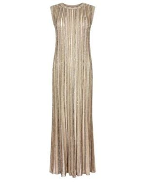D.exterior Round Neck Dress - Natural