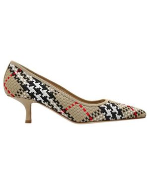 Burberry Check Dame Pumps - White
