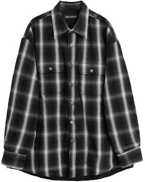 Our Legacy Ol Moss Checked-Pattern Shirt - Black