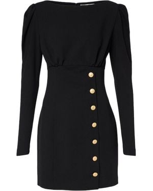 Alessandra Rich Wool-Blend Crêpe Minidress - Black