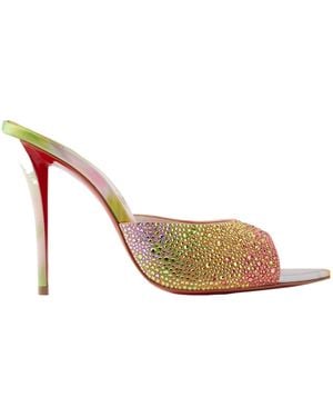 Christian Louboutin Embellished Satin Mules - Multicolour