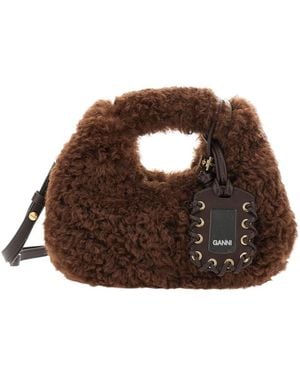 Ganni Mini Hobo Bag - Brown