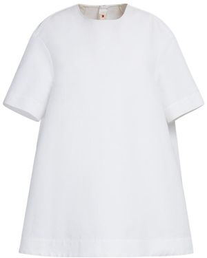 Marni Crewneck Mini T-Shirt Dress - White