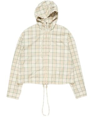 Acne Studios Checked Hooded Jacket - White