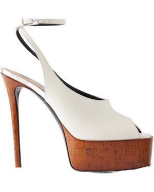 The Attico Leather Platform Court Shoes - White