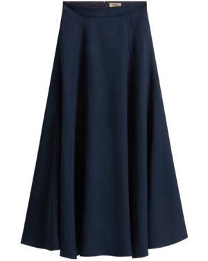 Woolrich Pleated Long Skirt - Blue