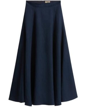Woolrich Pleated Long Skirt - Blue