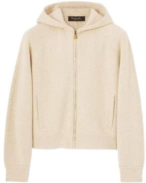 Loro Piana Brienno Zip-Up Knit Hoodie - Natural