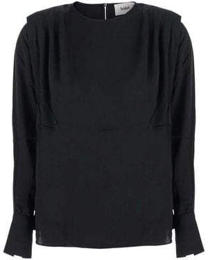Ba&sh Cadie Pleated Long-Sleeve Top - Black