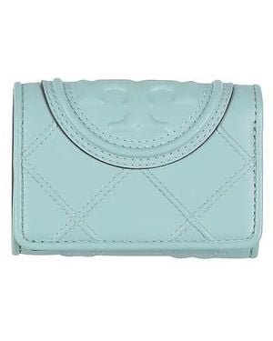 Tory Burch Litchi Grain Wallet - Blue