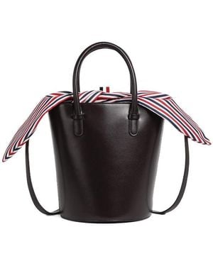 Thom Browne Rwb-Stripe Bucket Bag - Black
