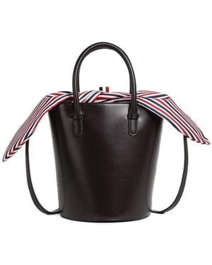 Thom Browne Rwb-Stripe Bucket Bag - Black