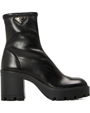 Prada Ankle Highheeled Boots - Black