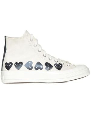 Comme des Garçons Printed High-Top Trainers - White