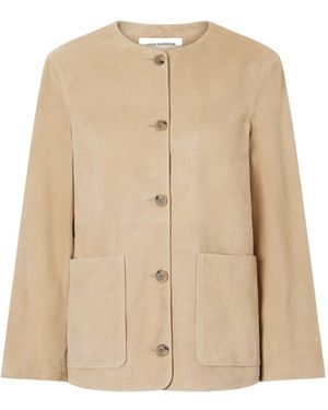 Nour Hammour Suede Jacket - Natural