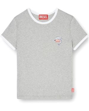 DIESEL T-Uncuties Logo Ringer T-Shirt - Grey
