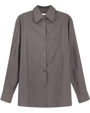 Tonywack Pinstripe Long Sleeve Shirt - Grey