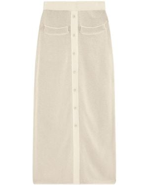 JOSEPH Button Knit Skirt - White