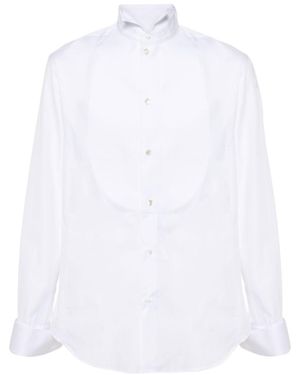 Giorgio Armani Plastron-Embellished Tuxedo Shirt - White