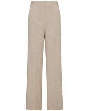 Marella Pleated Belt Ring Casual Pants - Natural