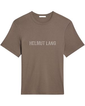 Helmut Lang Logo Embroidered Crewneck T-Shirt - Brown