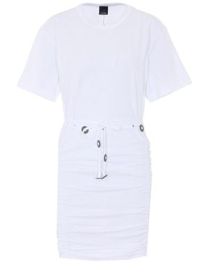 Pinko Anguillara Ruched Mini Dress - White
