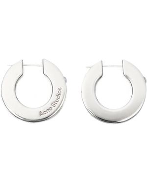 Acne Studios Crystal Hoop Earrings - White