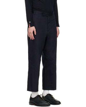 Thom Browne Cropped Straight-Leg Pants - Black