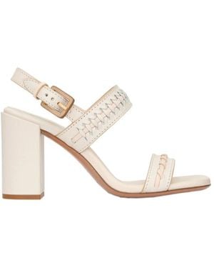 Zimmermann Alchemy Woven-Strap Block-Heel Sandals - White
