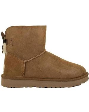 UGG Bailey Bow Mini Ankle Boots - Brown