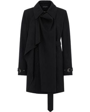 Ann Demeulemeester Reppa Asymmetric Trench Coat - Black