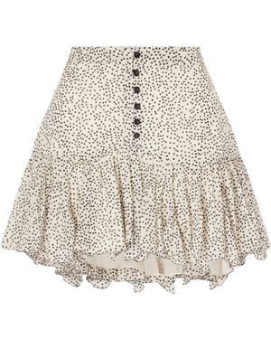 Isabel Marant Mini Skirt With Small Polka Dots - Natural