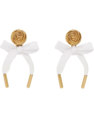 Moschino Knot Earrings - White