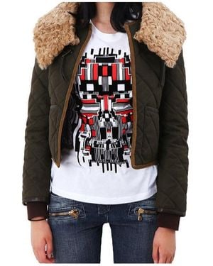 DSquared² Real Fur Quilted Layered Jacket - Black