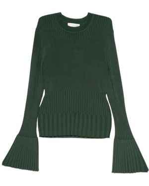 Zimmermann Ribbed Bell-Sleeve Jumper - Green