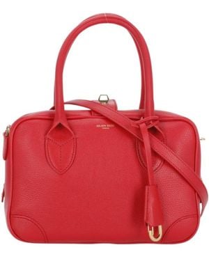 Golden Goose Logo Printed Zipped Tote Bag - Red