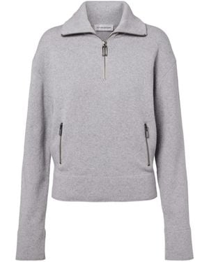 Victoria Beckham Wool And Cashmere Half-Zip Jumper - Grey
