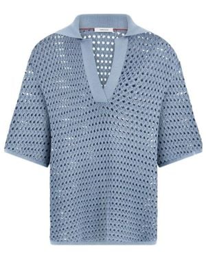 Ferragamo Knit Polo Shirt - Blue