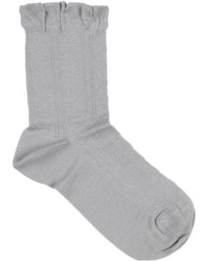 Ganni Simple Solid-Colored Short Socks - Gray