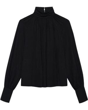 Anine Bing Anne Gathered Blouse - Black